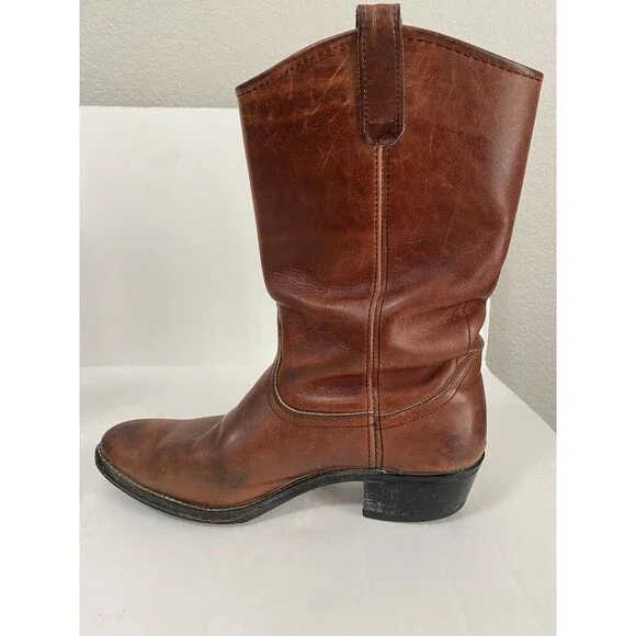 Vintage Mason Western Brown Leather Cowboy Boot Size 10 - 10.5 USA